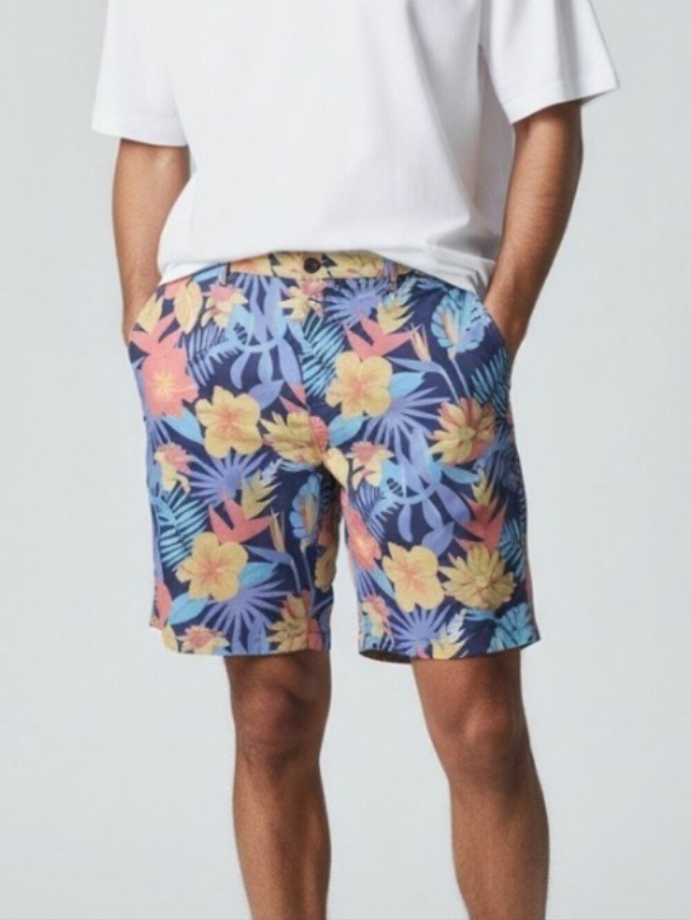 HRESKI Men's Tropical Palm Golf Shorts Elastic Waist Stretch Dry-FIT - Size 36